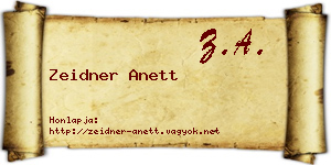 Zeidner Anett névjegykártya